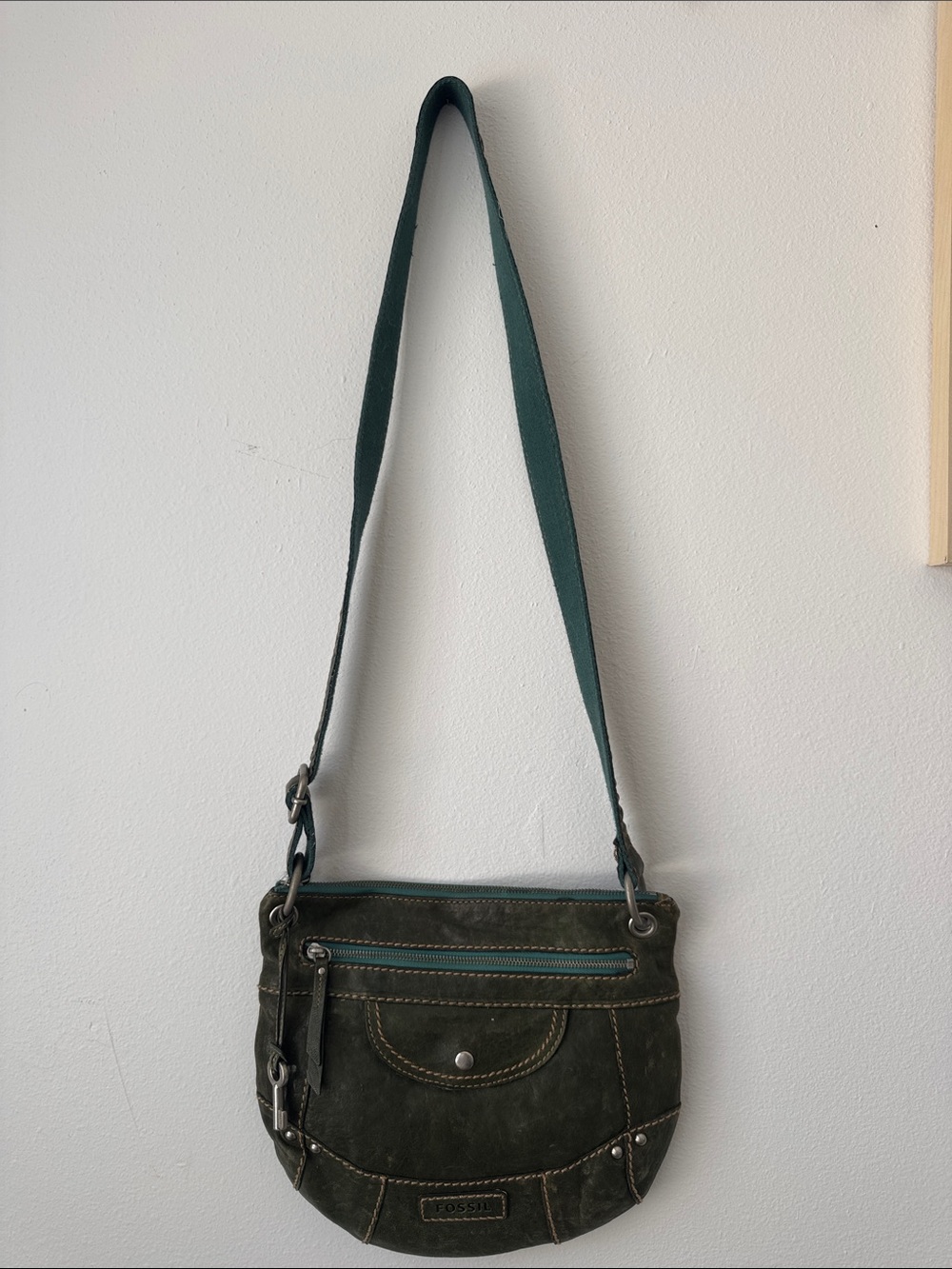 Fossil leather Dark Green Women’s Crossbody Bag